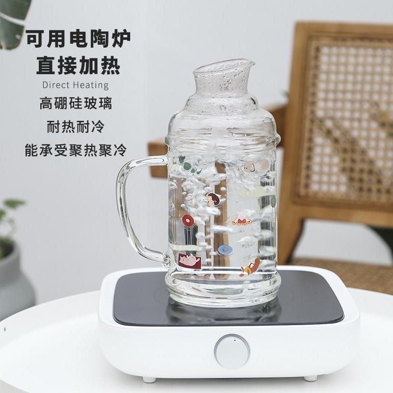 好巢耐高温冷水壶耐热防爆客厅果汁扎壶家用大容量复古玻璃凉水壶