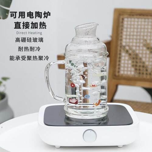 好巢耐高温冷水壶耐热防爆客厅果汁扎壶家用大容量复古玻璃凉水壶
