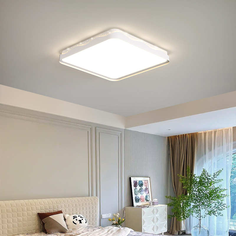 2024新款led吸顶灯现代简约房间卧室灯铁艺客厅灯长方形大气家用