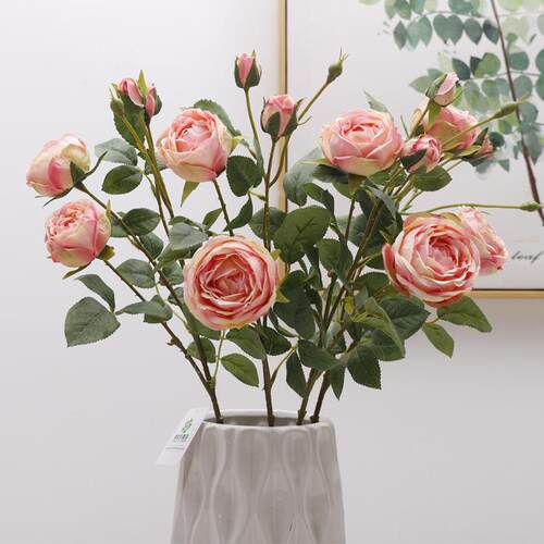 北欧风仿真玫瑰花家居婚庆绢花客厅摆件花束装饰玫瑰花仿真花