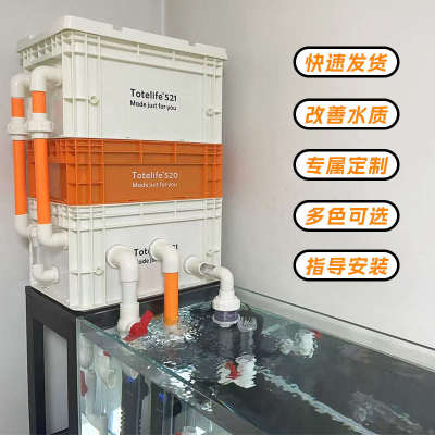 周转箱过滤内置水泵工业风滴流盒大号鱼缸鱼池外置水循环系统定制