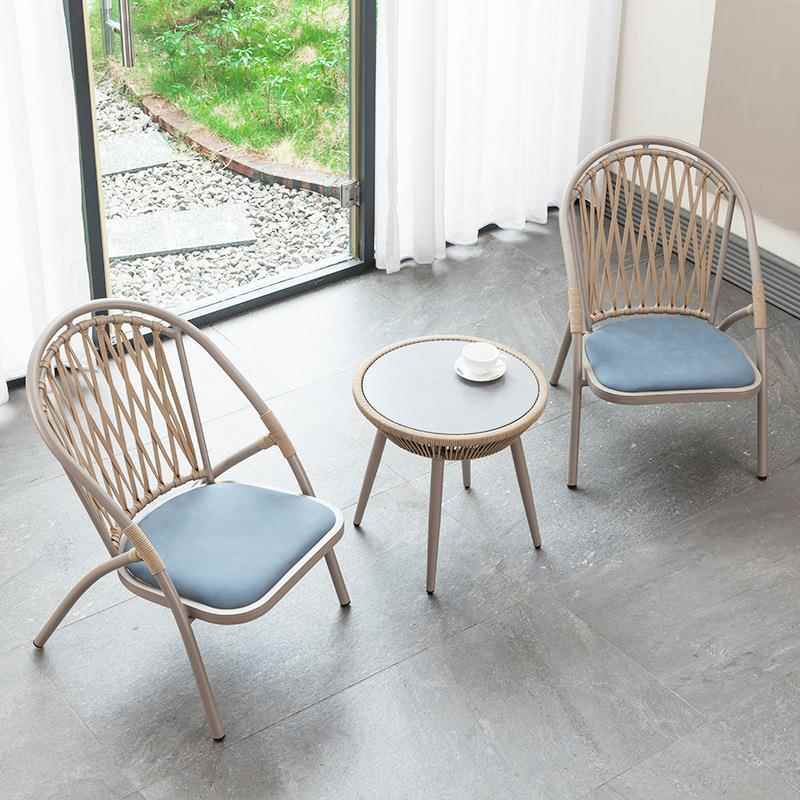 件室外阳台小桌三C27餐椅套家用椅几组合茶一桌两椅藤椅简约网红