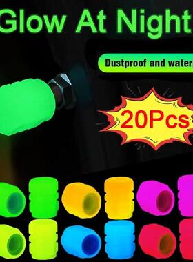 20PCS Luminous Tire Valve Caps Motorcycle Bike Wheel Nozzle