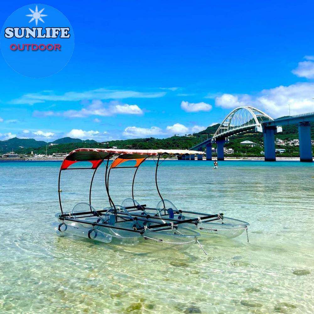 SunLife网红水晶船双人带平衡遮阳系统景区观光双拼4人透明船