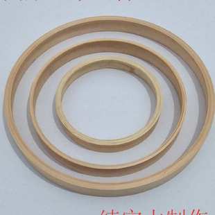 618实木圆形油画装 裱画框挂墙原木外框薇妍 饰相框十字绣装