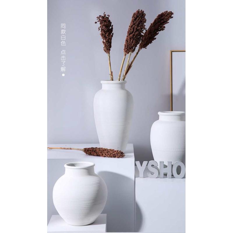 简约现代干花家用陶瓷台面北欧花瓶客餐厅电视柜插花装饰摆件陶罐