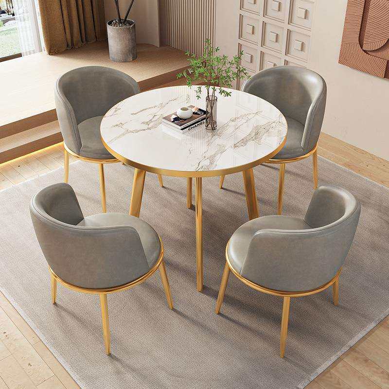 休闲会客洽谈单桌椅一桌四椅组合休息区售楼部办公室圆桌接待沙发