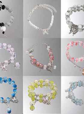 Glass butterfly bracelet for women ins琉璃蝴蝶手串闺蜜手錬女