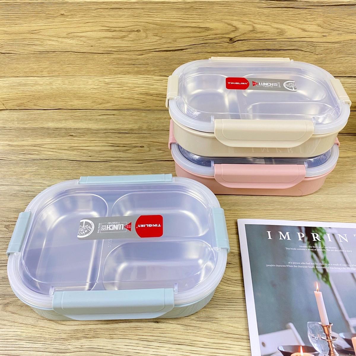 9ZRT304不锈钢隔热饭盒便携分隔可带汤学生上班族便当餐盘餐盒