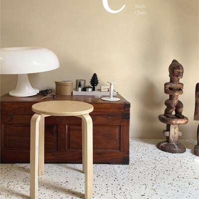 桦木圆凳c32可叠放Artek 宜 富洛塔吧餐椅 北欧 曲木阿尔托其他
