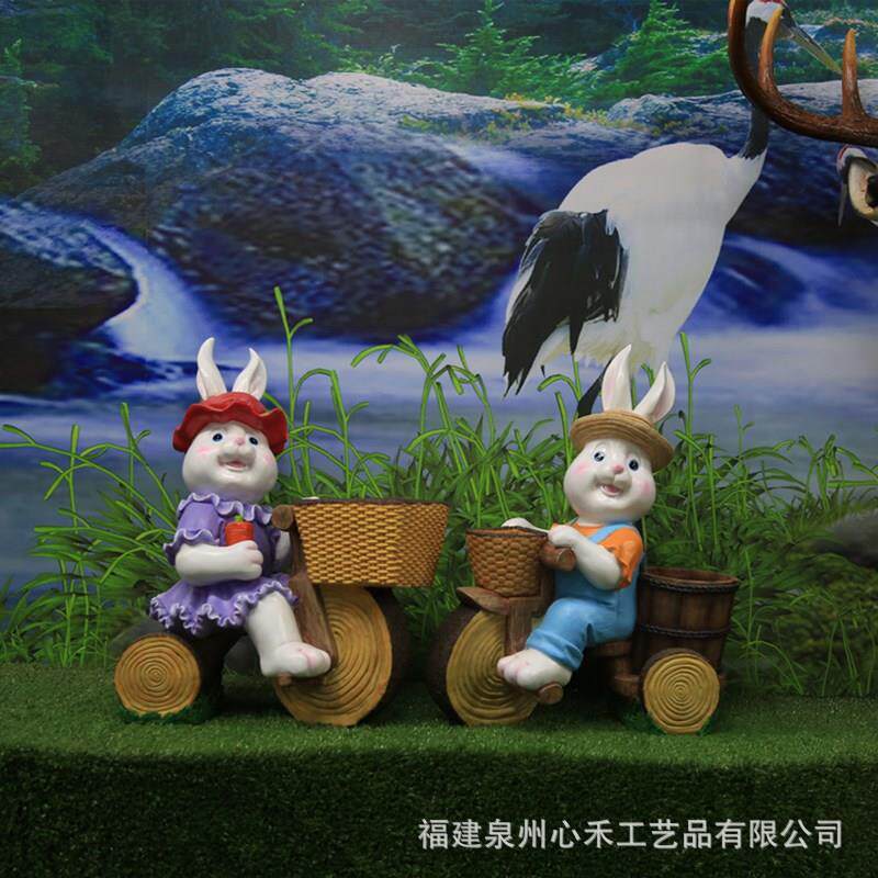 庭院户外卡通动物摆件生肖花缸装饰品绿地公园摆设树脂工艺品