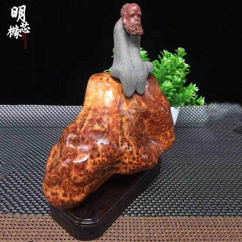 厂家直销崖柏达摩摆件 凉山料崖柏摆件创意家居办公场所工艺品