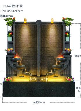 室内欧式流水墙喷泉酒店会所水幕背景观公司开业庭院玄关落地摆件