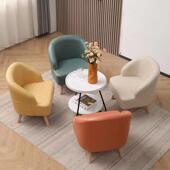 无洗技术布沙发单人小公寓客厅阳台卧室斯堪 纳维亚实木现代简单