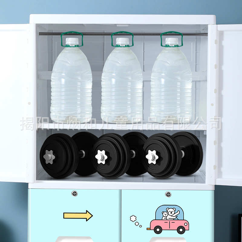 儿童衣柜双开门收纳柜 抽屉式简易组合衣柜 衣服挂衣式塑料整理柜