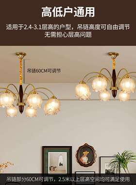 大观园客厅吊灯中古风客厅灯主灯复古大气家用餐厅灯中山灯具021L