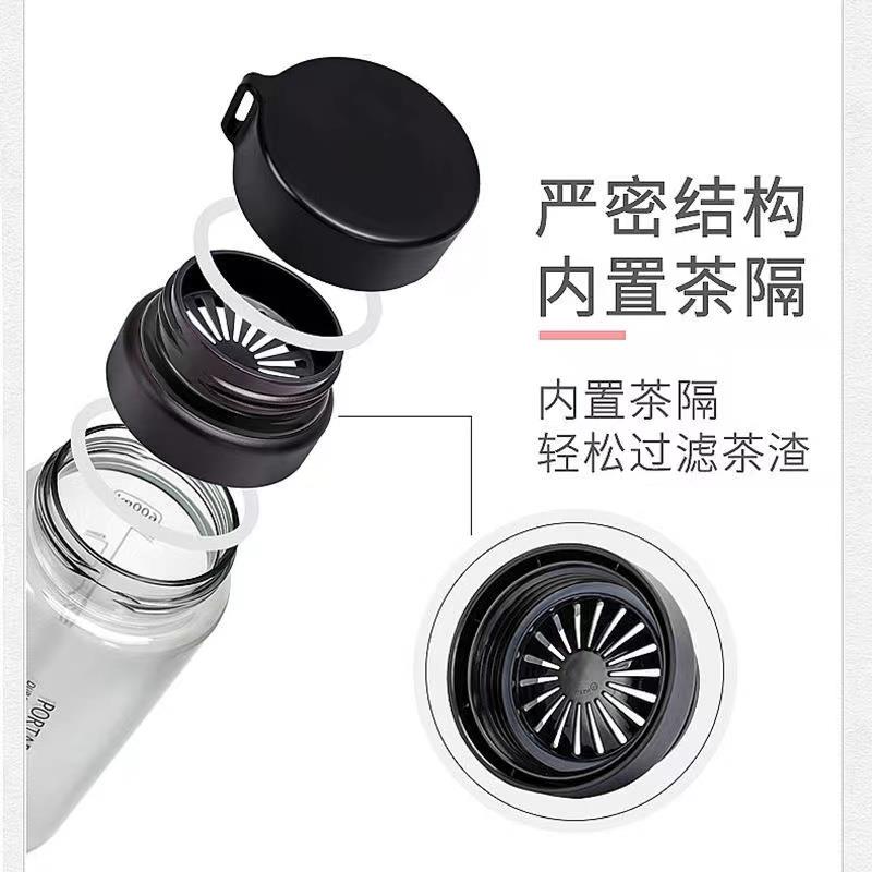 情侣款运动可携式水杯男女学生韩版塑料杯简约可携式防摔防漏杯子