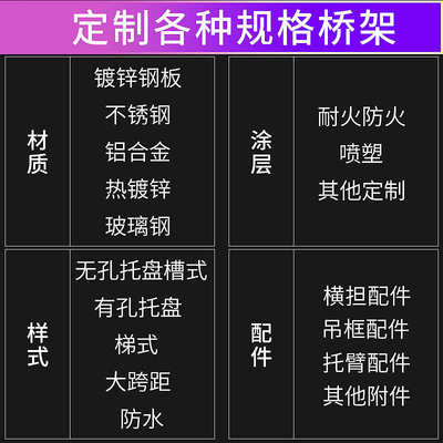 厂家热浸锌槽式桥架电线电缆铝合金不锈钢桥架槽式梯式大跨距桥架