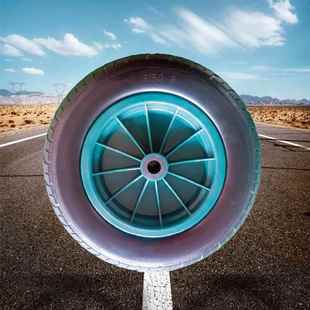 实心聚氨酯 8PU发泡轮Wheel PP轮辐滚针轴承手推车工具车用3.50