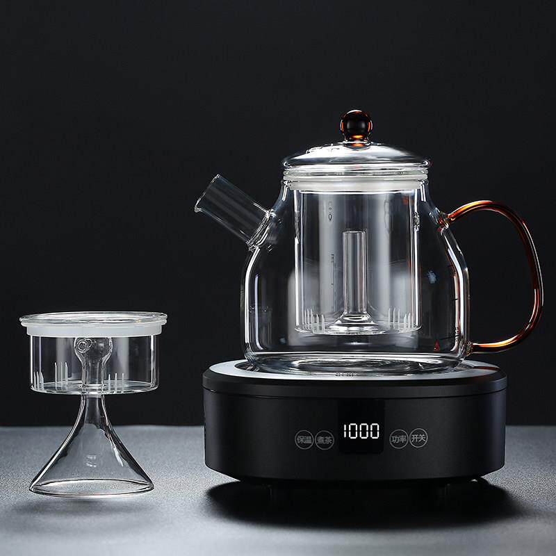 电陶炉耐热玻璃蒸茶壶煮茶器蒸汽煮茶壶黑茶普洱烧水壶泡茶壶家用
