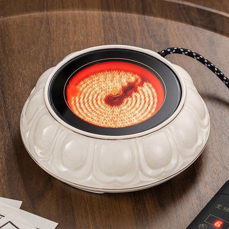 小草帽电陶炉耐热玻璃煮茶壶莲花陶瓷煮茶炉家用泡茶烧水炉煮茶器