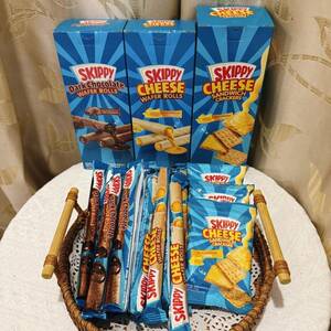 印尼进口四季宝Skippy黑巧克力芝士味夹心卷饼干蛋卷盒装休闲零食