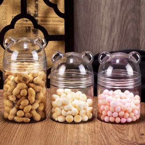 Cartoon Bear Storage Bottle, Candy and Snack Food Jar, Acryl