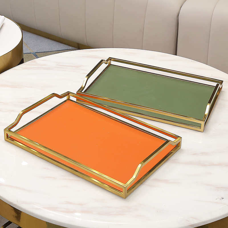 26X8ins轻奢风金色金属果篓 家用客厅茶几餐桌茶杯置物盘皮革收纳,餐饮具,果盆/果盘/果篮,淘宝优惠券,粉丝福利购,淘宝优惠卷