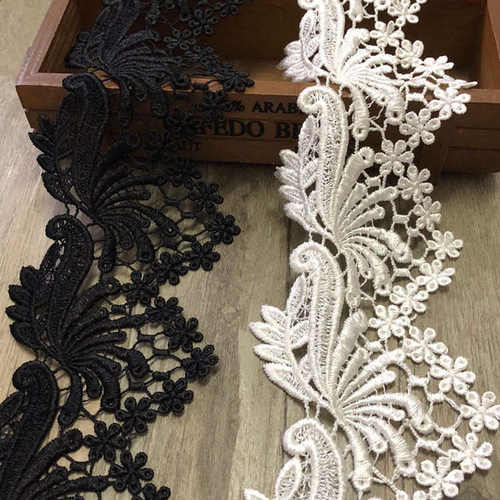 花边厂家2015新款黑色刺绣水溶花边面料 窗帘花边 现货供应