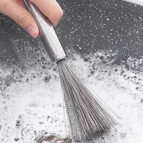 Stainless Steel Pot Scrub Brush for Kitchen Use, Easy to Cle