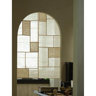 闲云夏布丨日式门帘半帘透光拼布茶室窗帘挂帘遮挡隔断帘子可定制