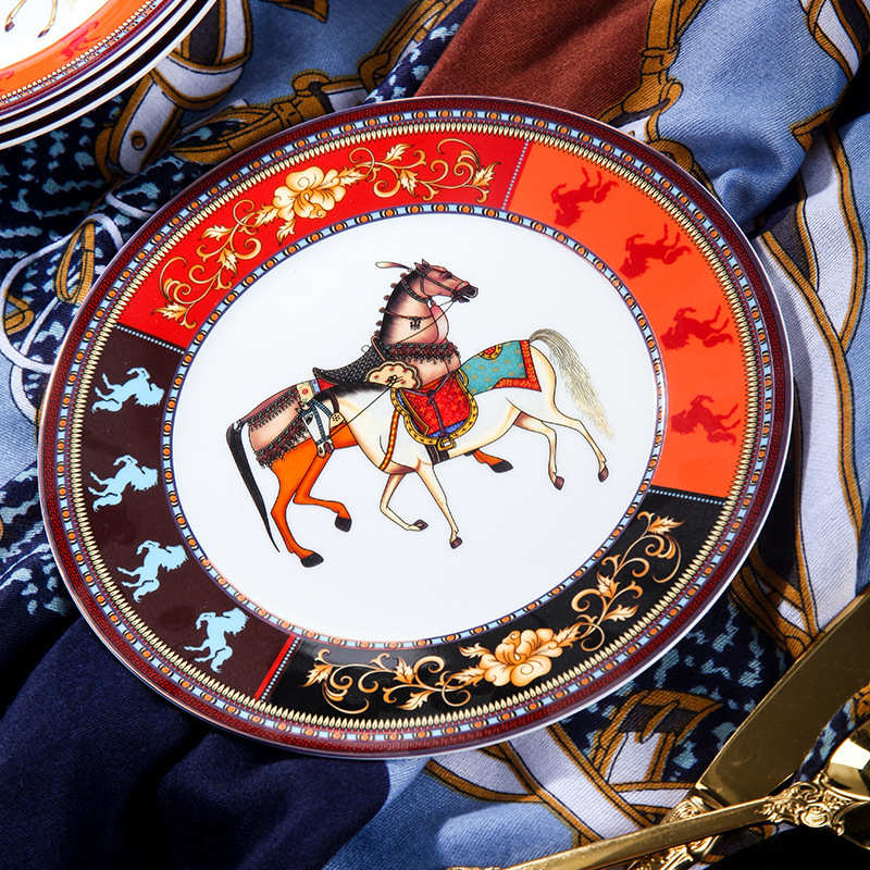 碗碟套装家用轻奢简约欧式景德镇骨瓷餐具陶瓷玩盘子组合乔迁送礼