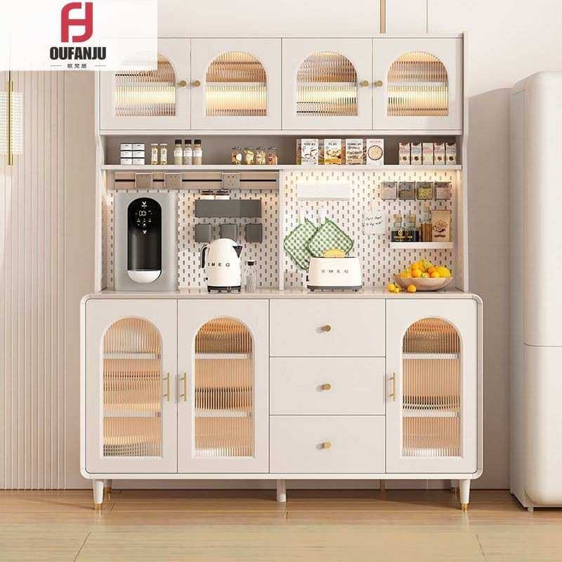家用奶油风餐边柜简约靠墙一体高柜厨房餐厅组合收纳柜客厅储物柜,住宅家具,餐边柜,淘宝优惠券,粉丝福利购,淘宝优惠卷