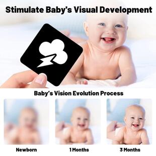 Stimulation Visual Baby Training Black White Card Montessori