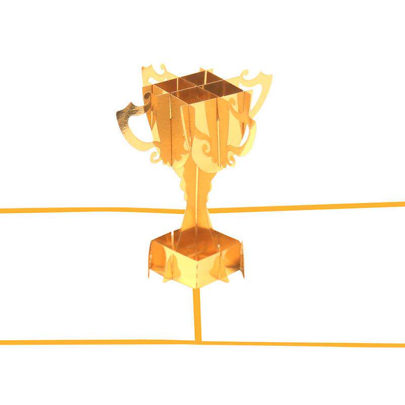 厂家供应3D贺卡商务立体奖杯卡片公司企业周年庆会议年会活动请柬