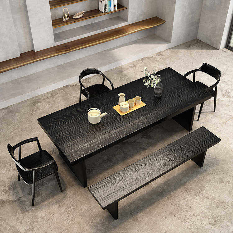 侘寂风实木茶桌全套碳化黑原木大板茶台现代简约家用办公室茶桌椅,住宅家具,家用茶台/茶桌,淘宝优惠券,粉丝福利购,淘宝优惠卷