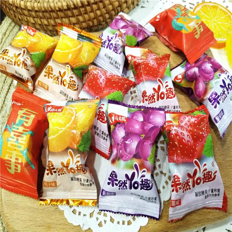 马大姐水果软糖果味软糖草莓桔子菠萝蜜瓜葡萄香橙果然有趣软500g