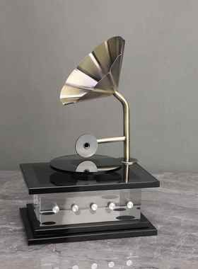 中式复古留声机样板房售楼部卧室客厅电视柜床头桌面玄关饰品摆件