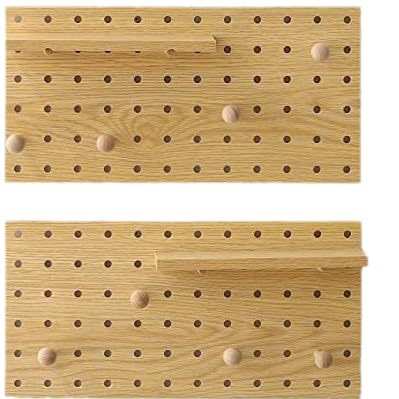 木制墙面隔板洞洞板置物架免打孔多色拼板收纳玄关墙上壁挂展示架