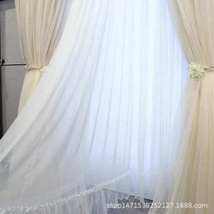 拼接窗帘公主卧室遮光温馨女孩房落地窗飘窗帘批发 唯美小清新韩式