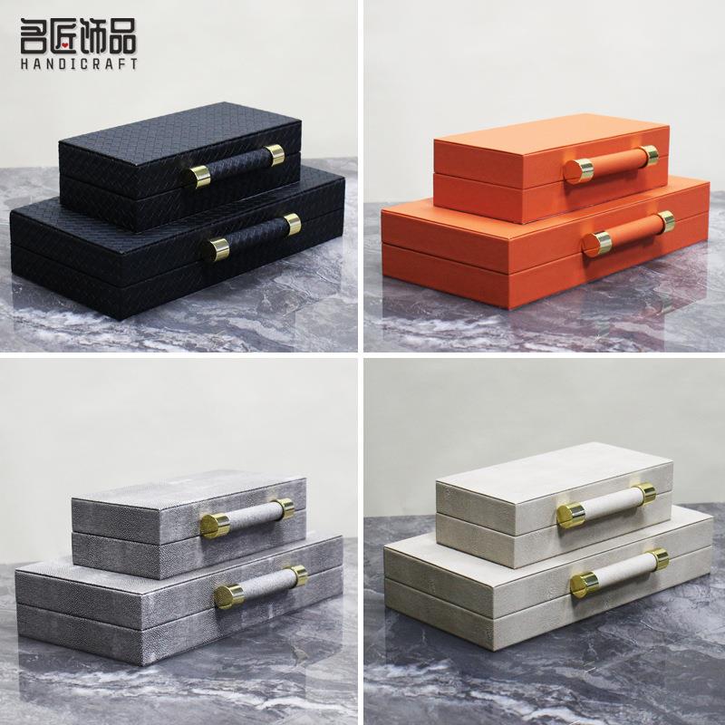 新中式样板房首饰盒收纳饰品盒摆件现代酒店售楼处壁柜玄关装饰品