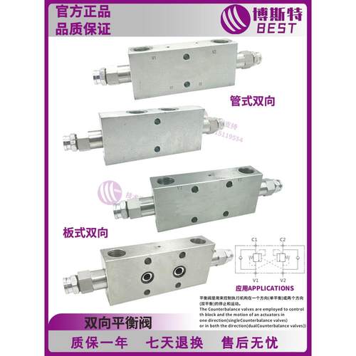 油缸双向液压平衡阀工程吊车液压锁油泵板式管式溢流阀双向锁油缸