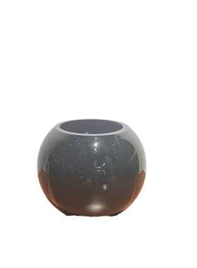 黑色现代桌面简约客厅玻璃样板房装饰圆球插花摆件花瓶家居原色