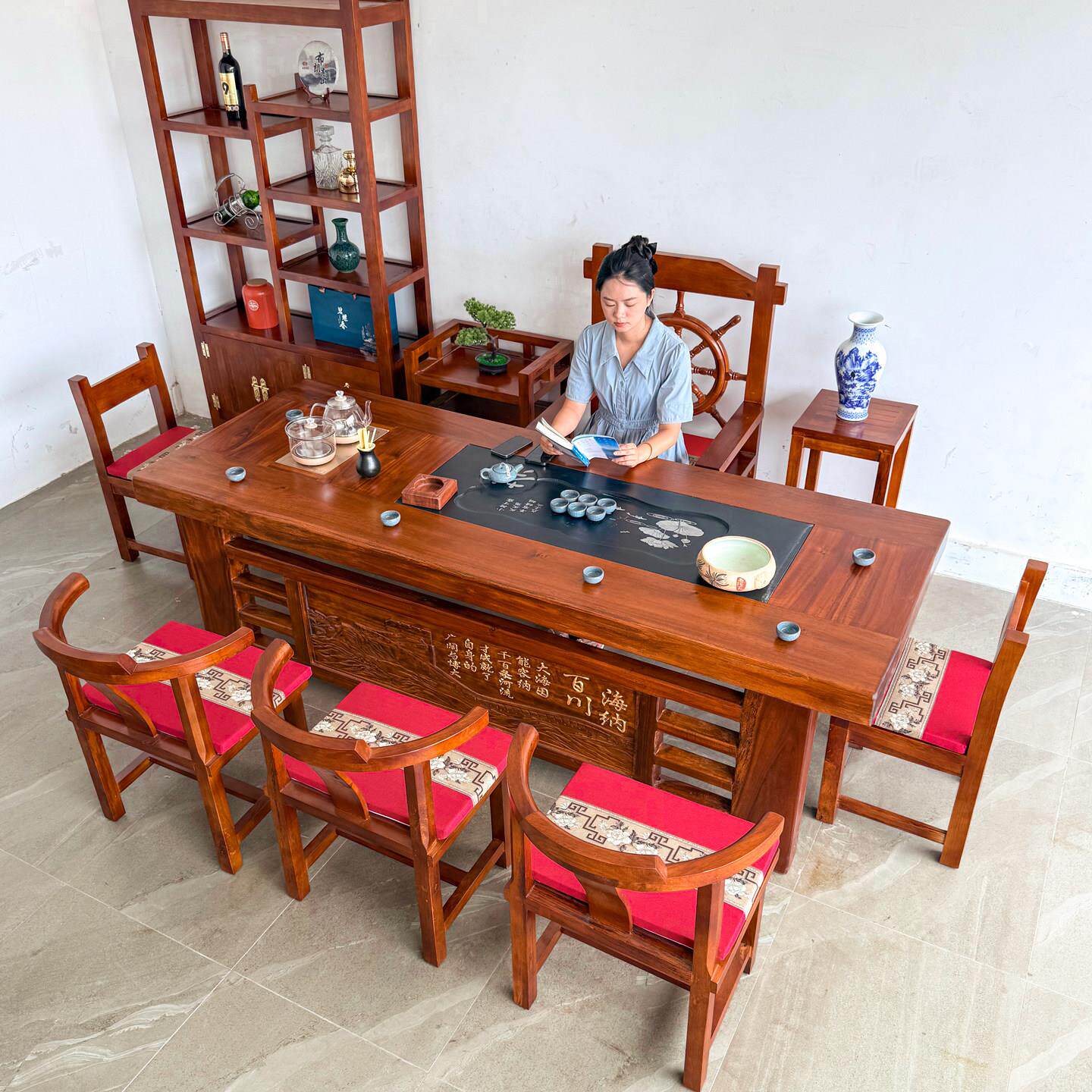 老船木茶桌椅组合茶台全实木2025新款高端茶具一整套茶几泡茶一体