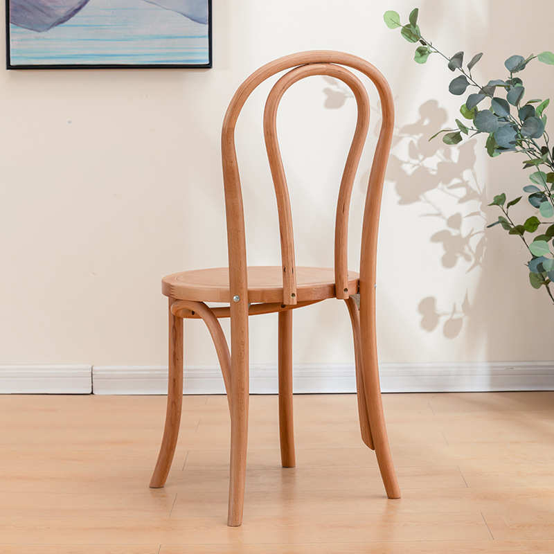 法式复古实木餐椅西餐厅酒店民宿中古藤编靠背椅索奈特18号餐椅