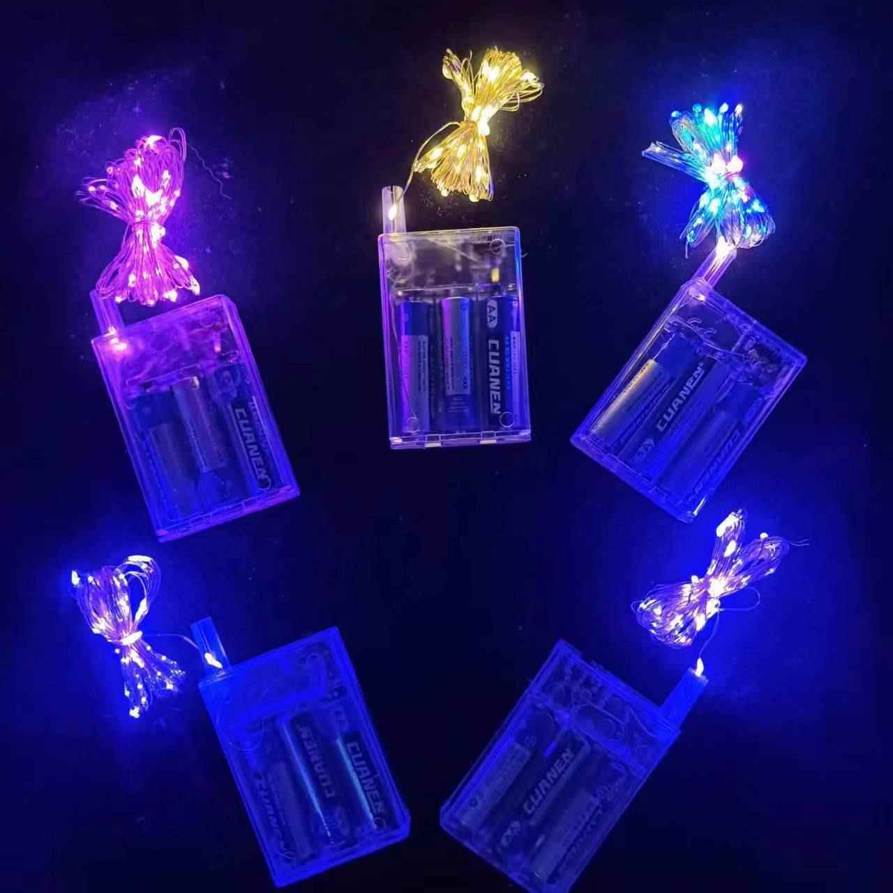 跨境led三节电池3米插杆电池盒灯串装饰波波气球网红发光厂家直销
