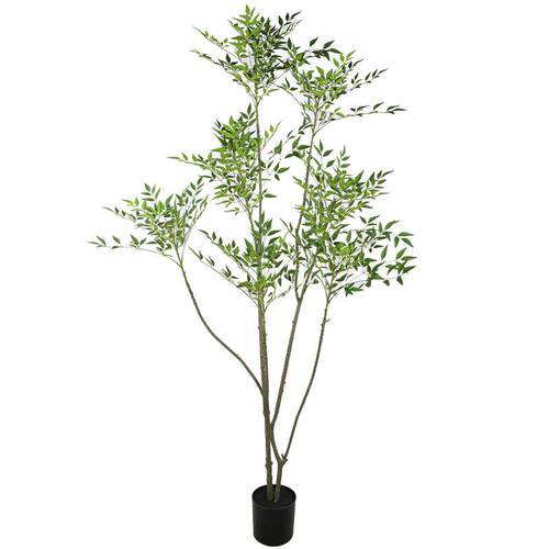 仿真植物南天竹盆栽新中式景观搭配绿植高端仿生室内落地装饰摆件