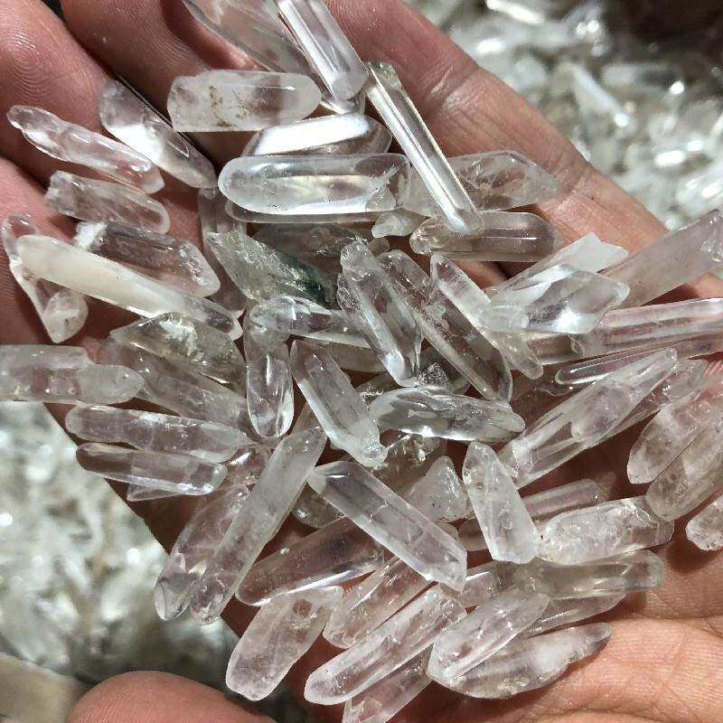 厂家天然水晶透明石英棒点粗糙生棒迷你水晶棒点