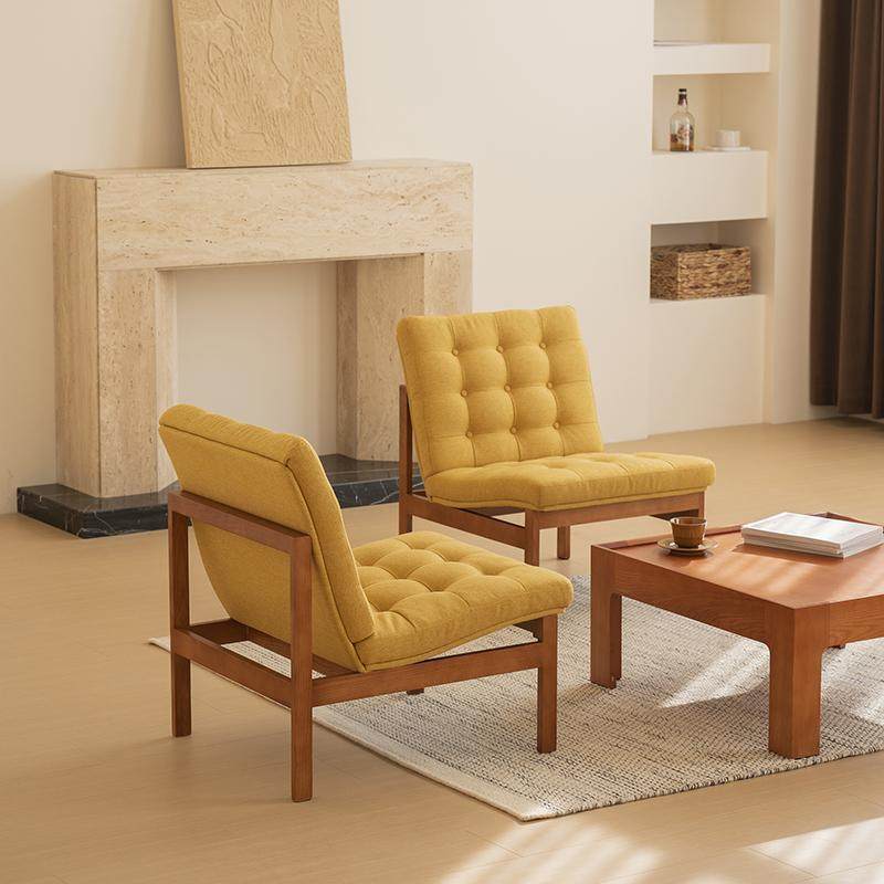 美之趣复古沙发椅休闲单人椅子中古风黄色布艺单椅客厅ins,住宅家具,沙发椅,淘宝优惠券,粉丝福利购,淘宝优惠卷