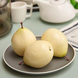 仿真水果模型雪梨梨子贡梨儿童玩具果蔬摆件店铺橱窗装 饰拍摄道具